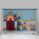 Aperturee - Aperturee Clown Elephant Circo Circus Balloons Cake Smash Backdrop